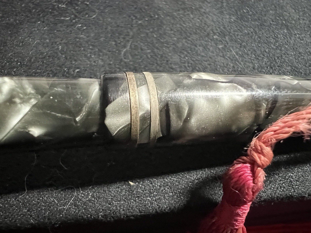 🔴 PALLADIANA fountain pen, grey marbled celluloid, vintage WRITES 
