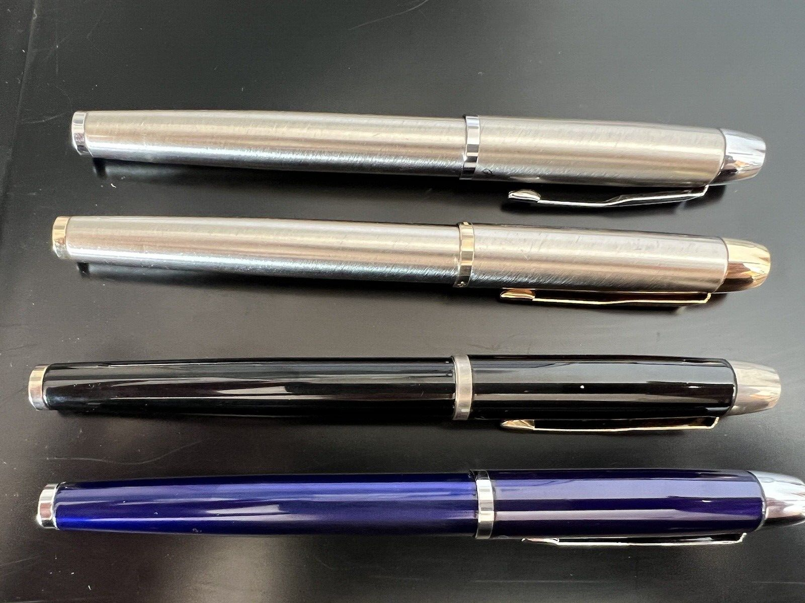 Parker Penne Sphère Et Stylo à Plume Im Laque Noir-Bleu Chrome 4 Scrivono
