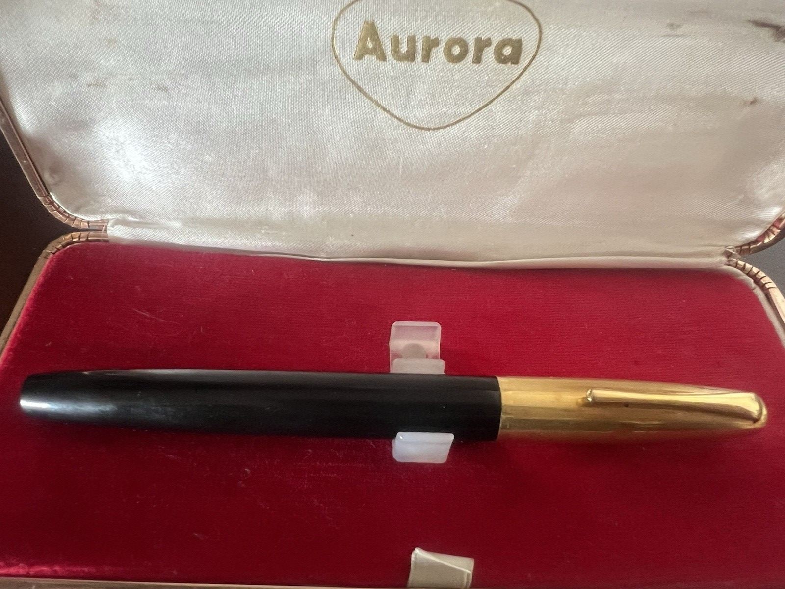🔴 AURORA penna stilografica 88 DUO CART pennino ORO cappuccio corto vintage FR0