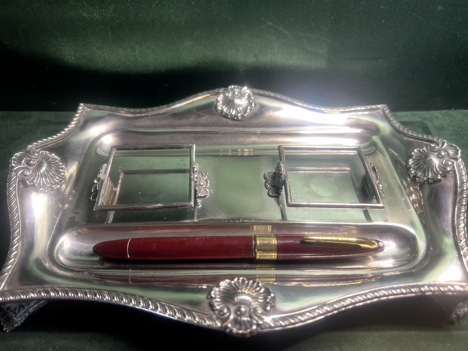 Walker &amp; Hall Sheffield Inkwell Vintage Numbered Shell 