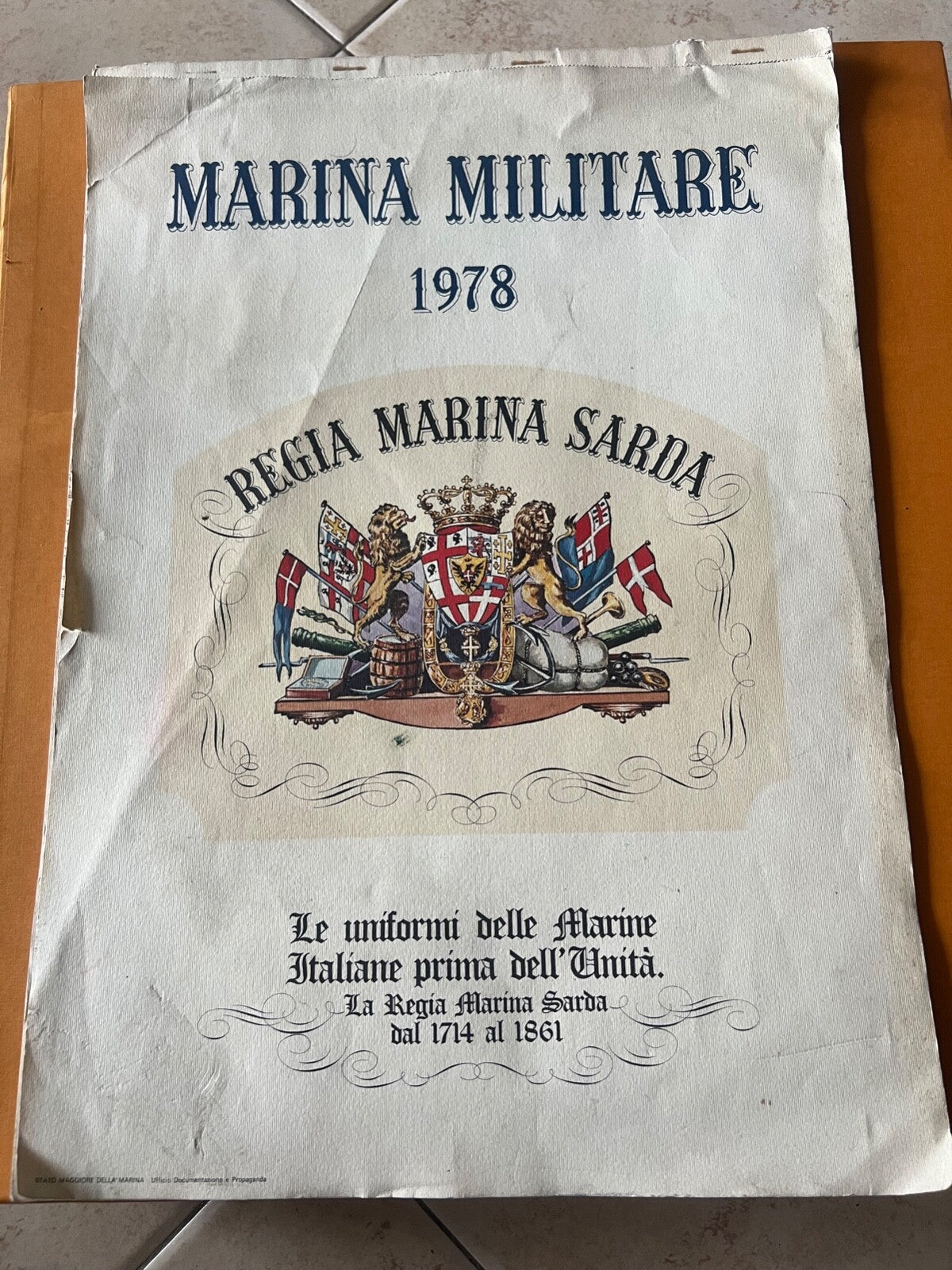 🔴 Kalenderdrucke der italienischen Marine von 1978 mit Abbildungen von Uniformen der italienischen Marine vor der Einigung 
