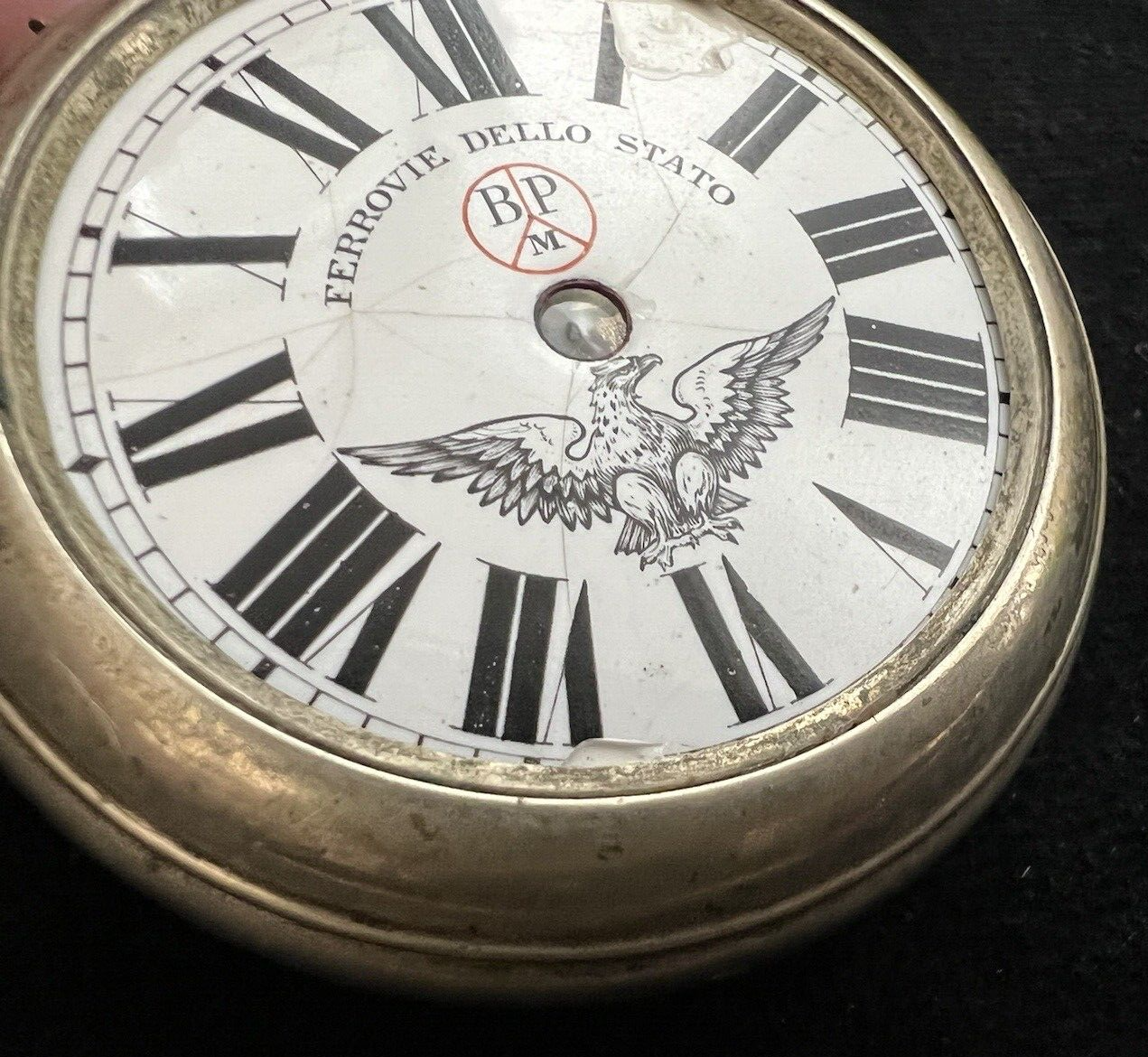 🔴 ROSSKOPF quadrante orologio tasca FERROVIE STATO da revisionare parti vintage