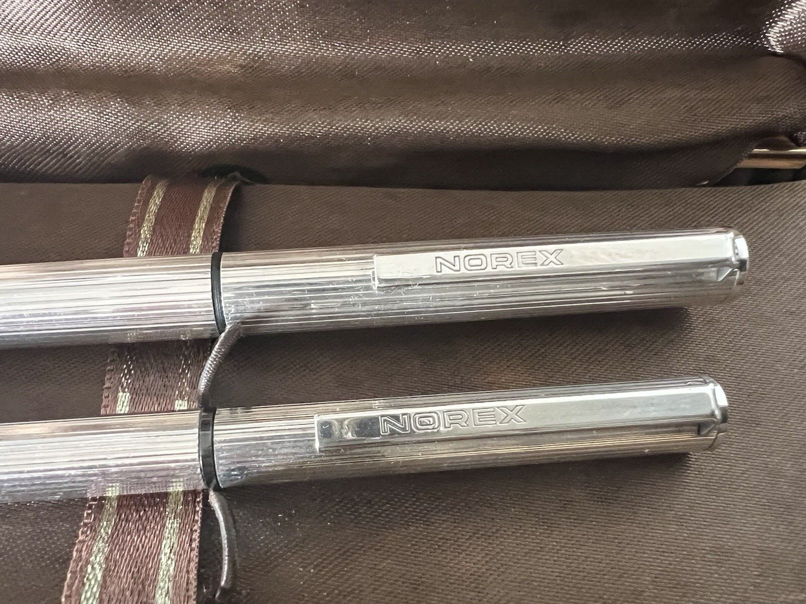 🔴 NOREX penne stilografica ARGENTO MASSICCIO 925 pennino ORO + sfera garanzia