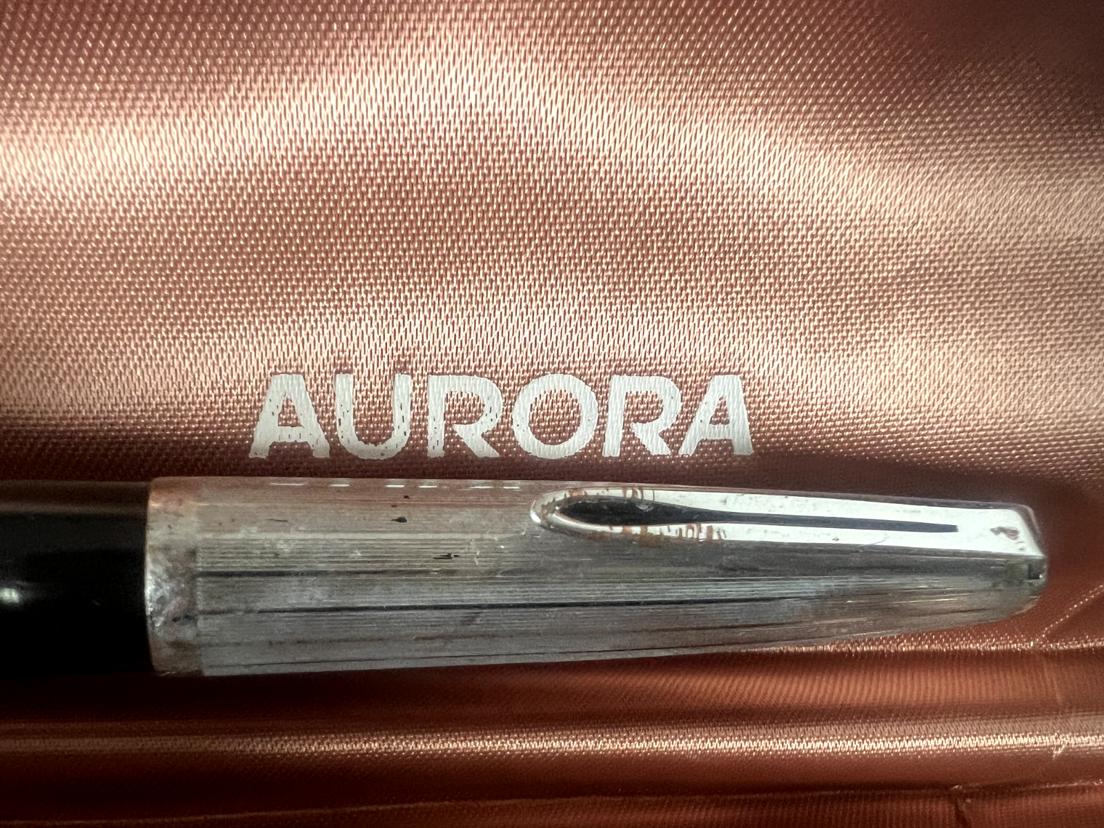 🔴 AURORA penna stilografica 88 P pennino ORO M scrive con astuccio vintage A