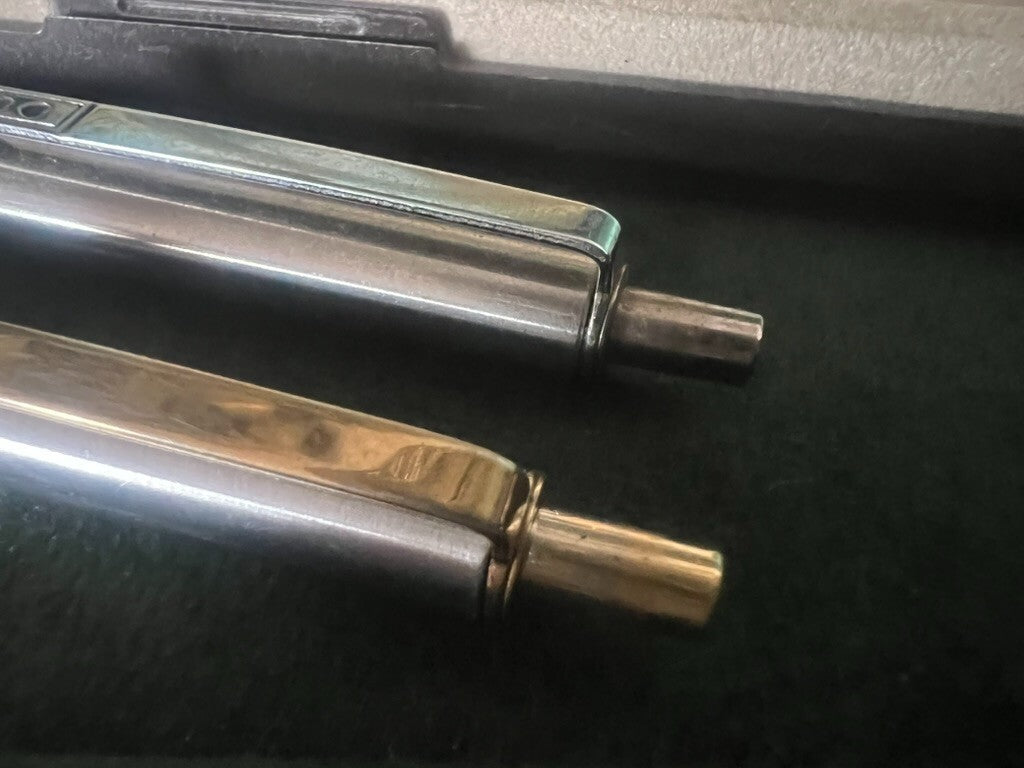 Papermate Penne Sphère Métal Dorées Set Complet Scrivono Vintage