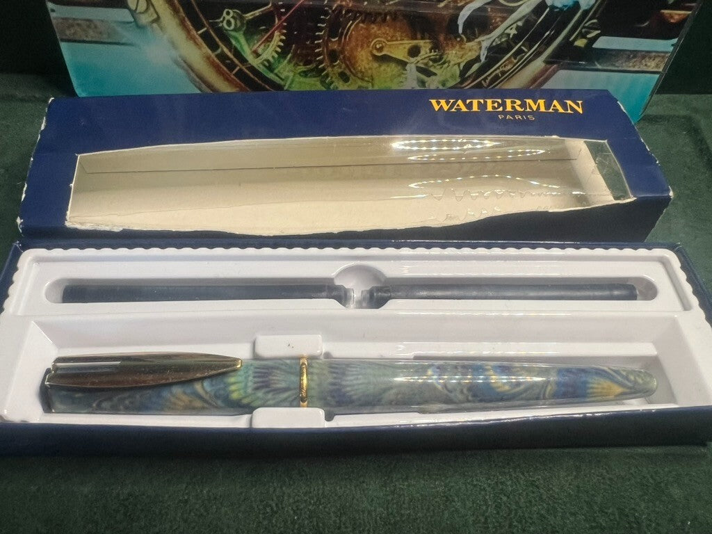 🔴 WATERMAN penna stilografica Reflex verde pennino F vintage garanzia NUOVA