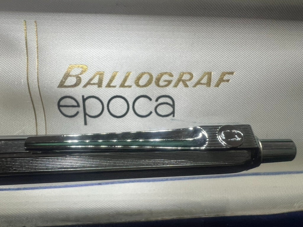 🔴 BALLOGRAF EPOCA Kugelschreiber aus Chrom mit Druckknopf 10 
