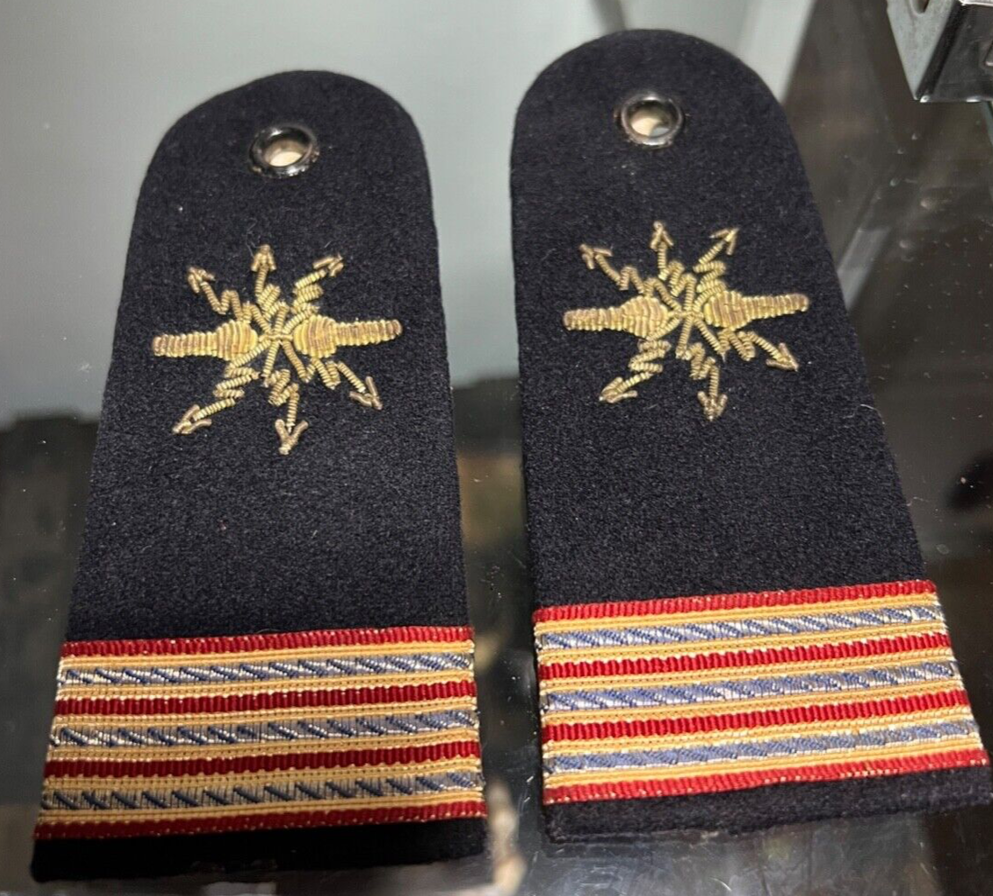 🔴 MARINA MILITARE spalline capo di 3 CLASSE RADIOTELEGRAFISTA tessuto ORIGINALI