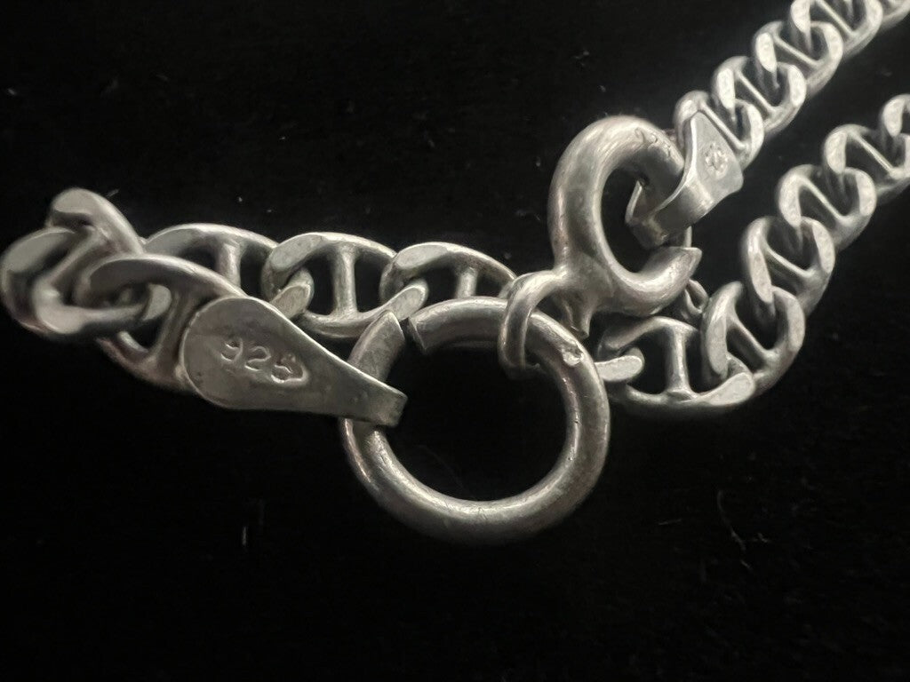 🔴 Collana ARGENTO 925 croce con smalti blu Lunghezza 50 centimetri