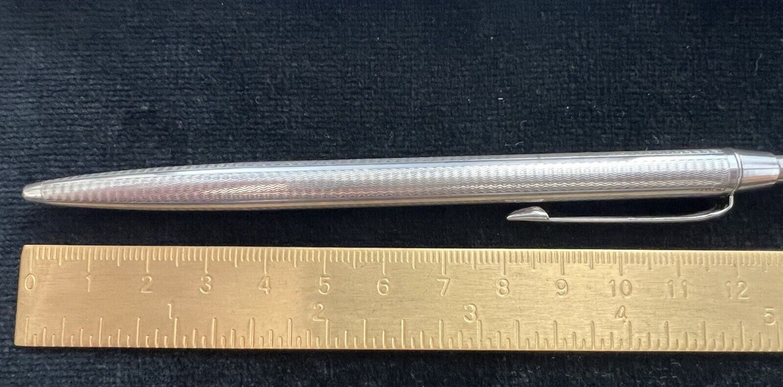Stylo-Plume Sphère Argent Massif 925 Ciselé Bas-Relief Guillocchè 14 