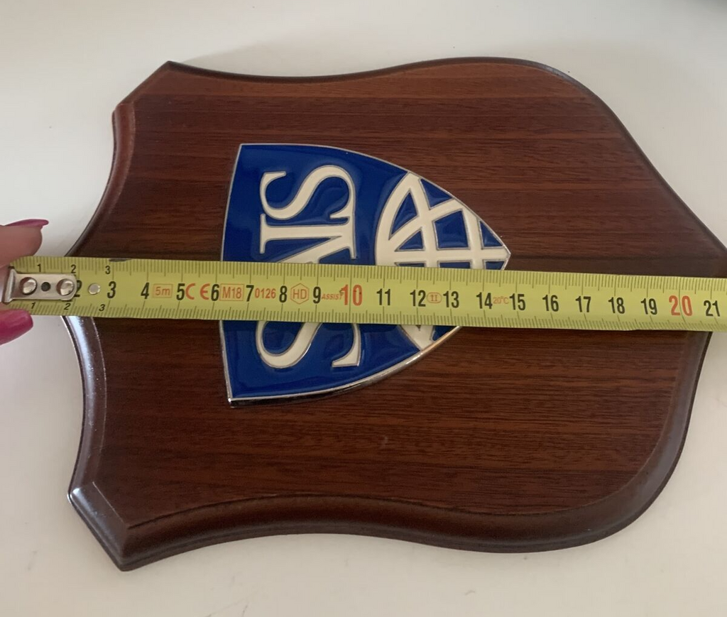 🔴 Wappen SAIS Holzschild JOHNS OPKINS INTERNATIONAL STUDIES Emaille-Anwendung 