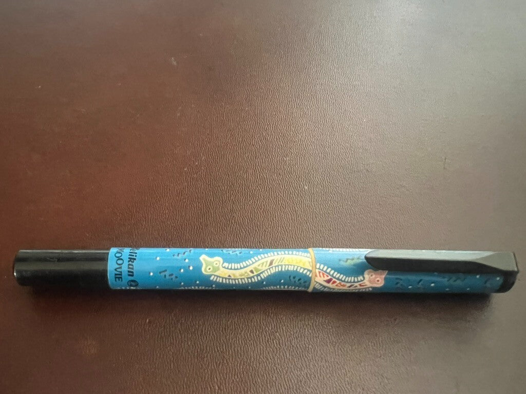 🔴 PELIKAN Moovie Film Blue Snake Füllfederhalter, unbenutzt, Vintage 
