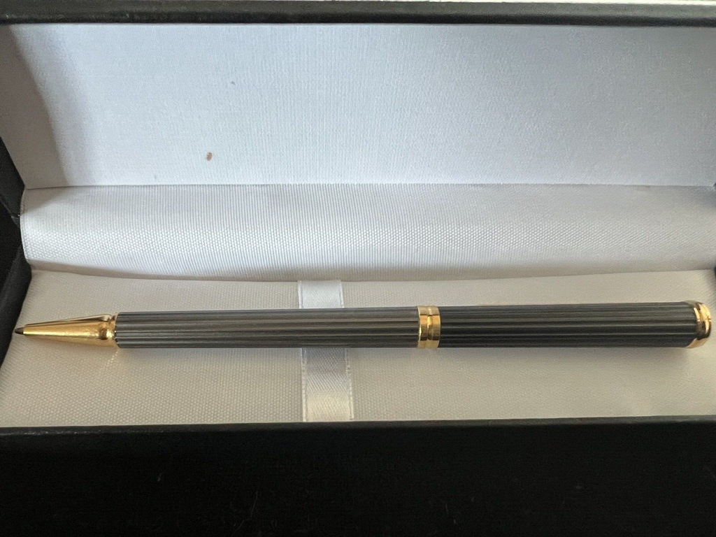 🔴 AURORA penna sfera KONA TITANIO bicolore profili laminati scrive B