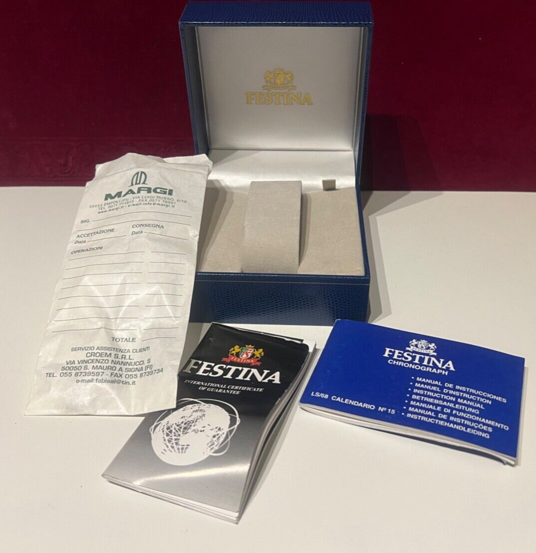 🔴 FESTINA box scatola orologio cal LS/68 garanzia istruzioni cofanetto custodia