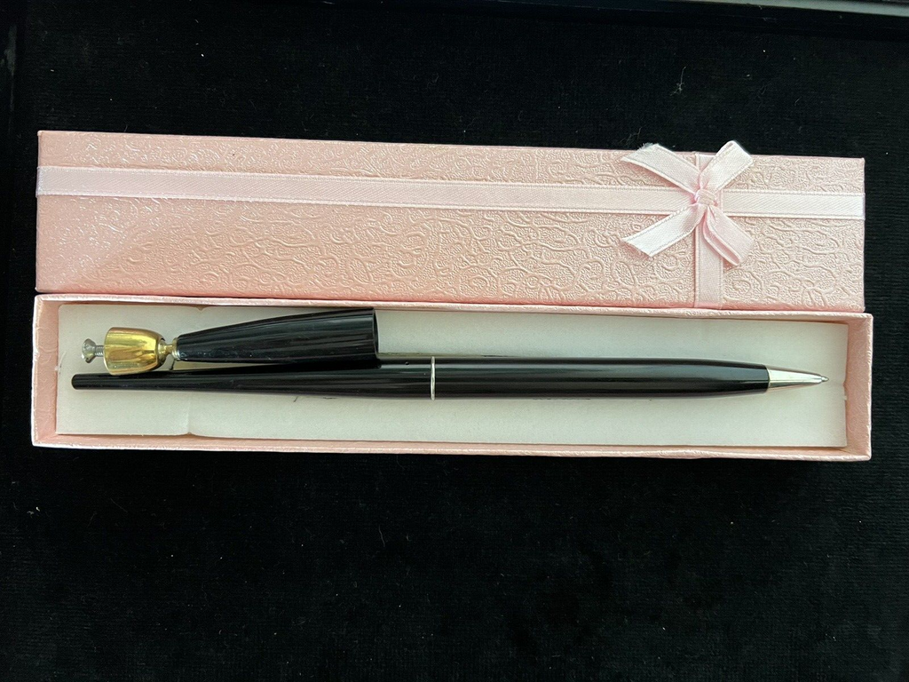 🔴 OMAS penna sfera stiloforo nera scrivania con SUPPORTO scrive vintage D