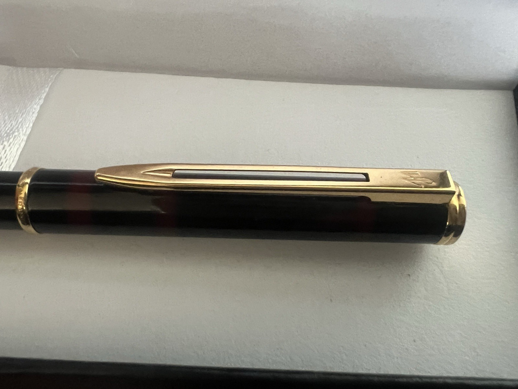 🔴 WATERMAN penna sfera lacca Gentleman marmorizzata laminati oro scrive