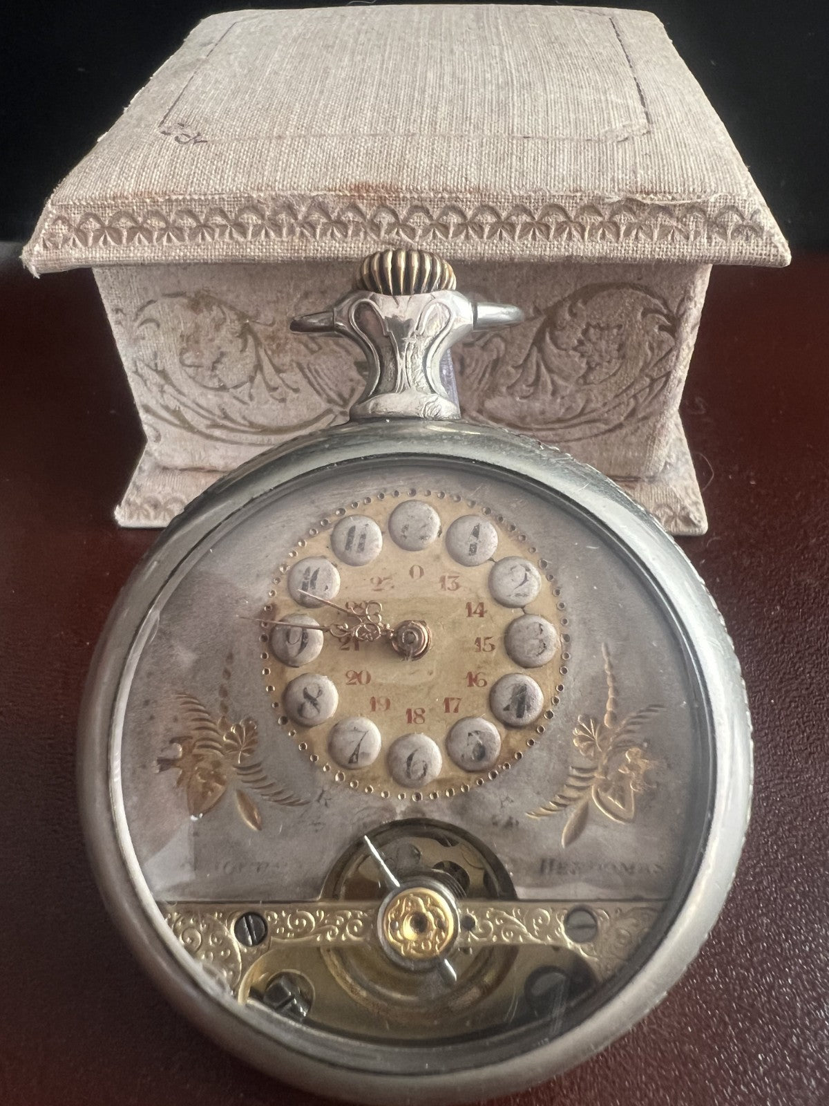 🔴 Orologio tasca HEBDOMAS manuale 8 GIORNI Spiral Breguet funziona vintage