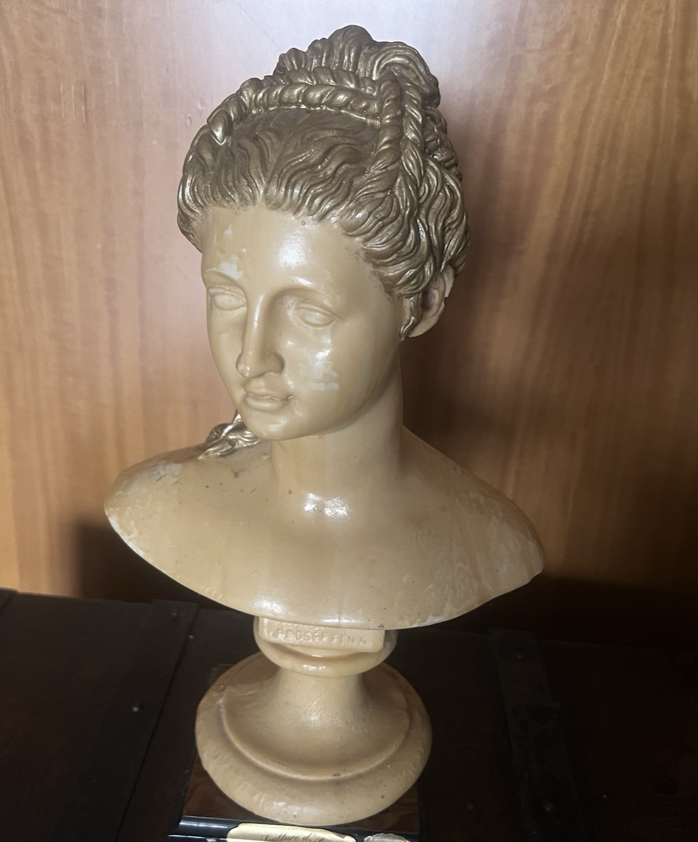 Vintage Classic Sculpture Busto Proserpina Marble Pasta Arte Bazzanti Firenze