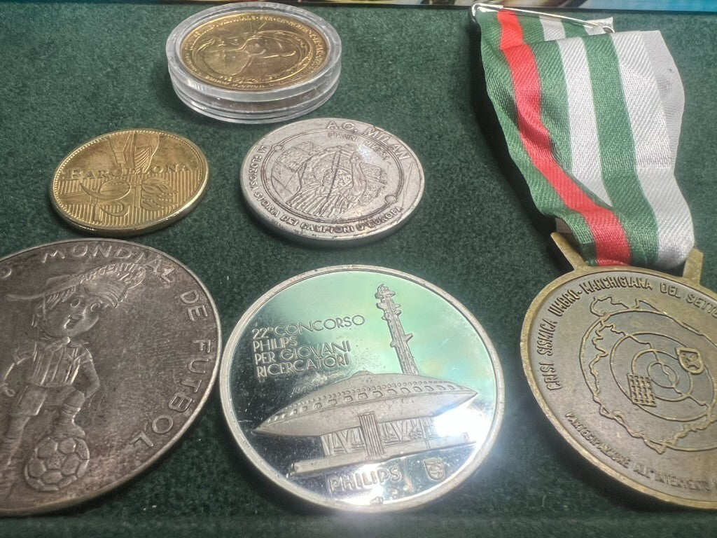 🔴 Medaglie SPORTIVE al merito metallo con nastri vintage LOTTO n.21