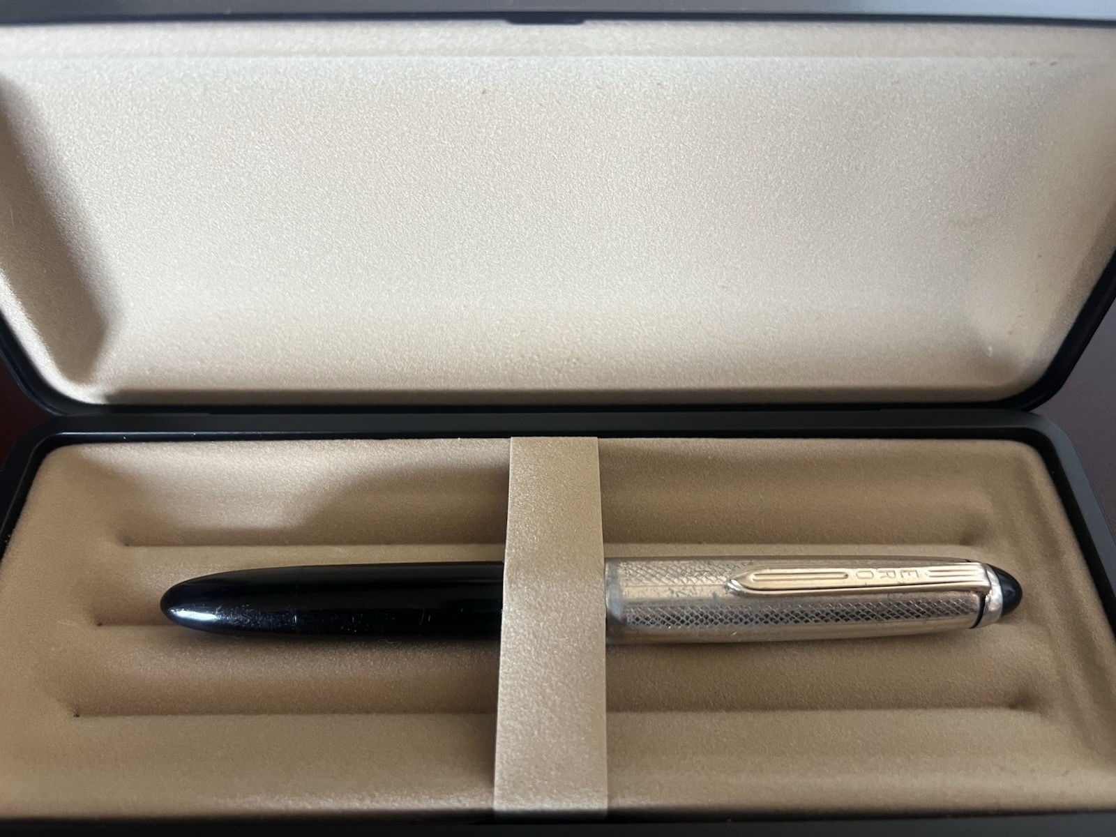 🔴 ERO penna stilografica nera a pistone pennino F scrive vintage