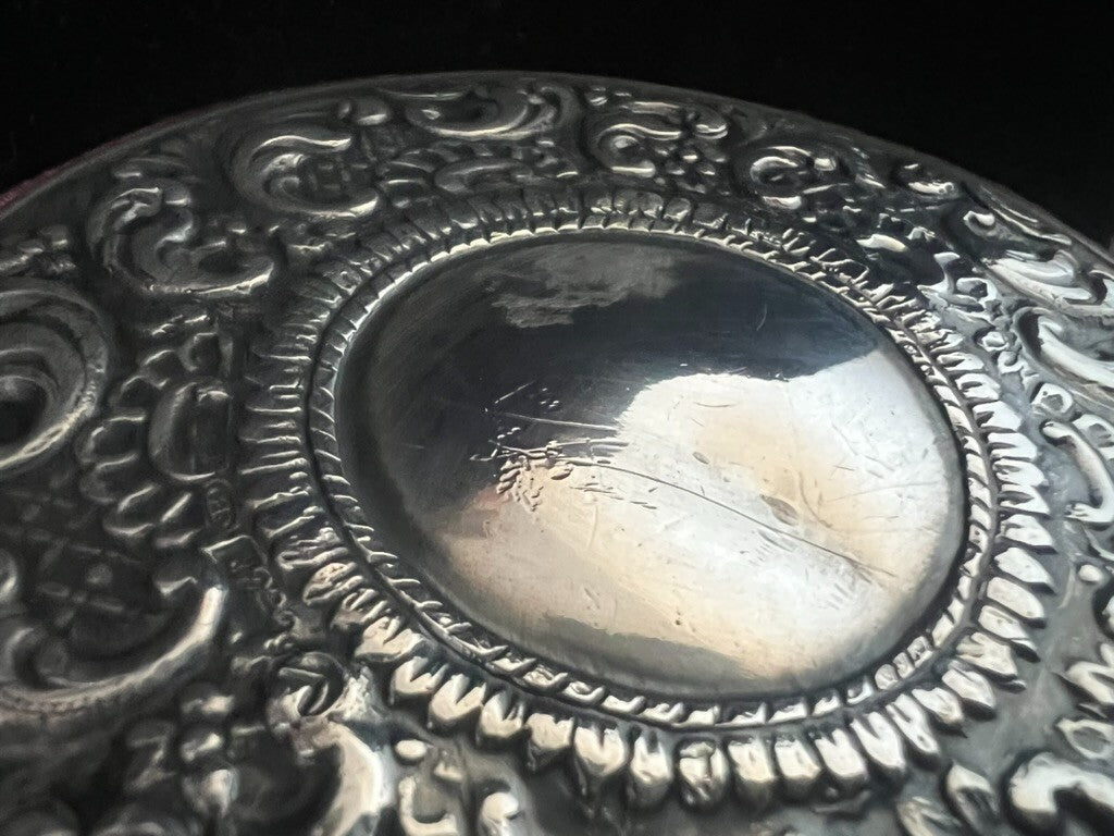 Boîte de Boîte Montre Poche Housse Trousse Plaqué Argent Vintage