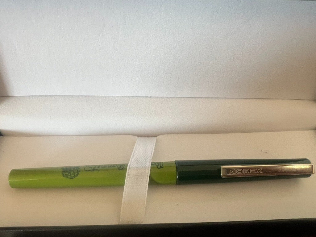 🔴 NOREX penna stilografica Bonnie Bonnets verde a cartuccia vintage