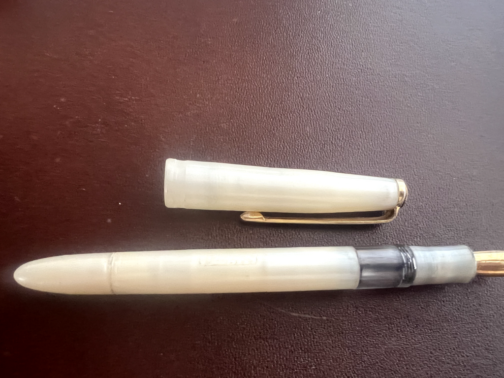 Stilus Stylo-Plume Stylo à Plume Celluloid Nacre Stylo Plume F Écrit Vintage