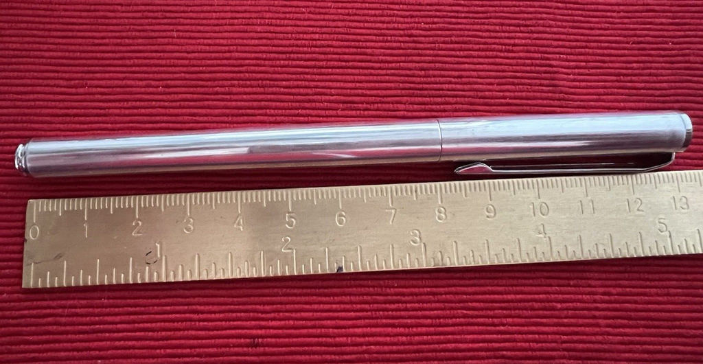 🔴 Penna stilografica ARGENTO 925 cartuccia pennino ORO 14K vintage 1970 N4