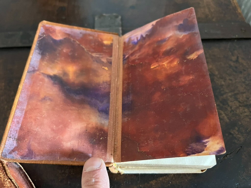 🔴 Libro MISSEL VESPERAL ROMAIN pelle fiore con custodia LEFEBURE vintage 1947