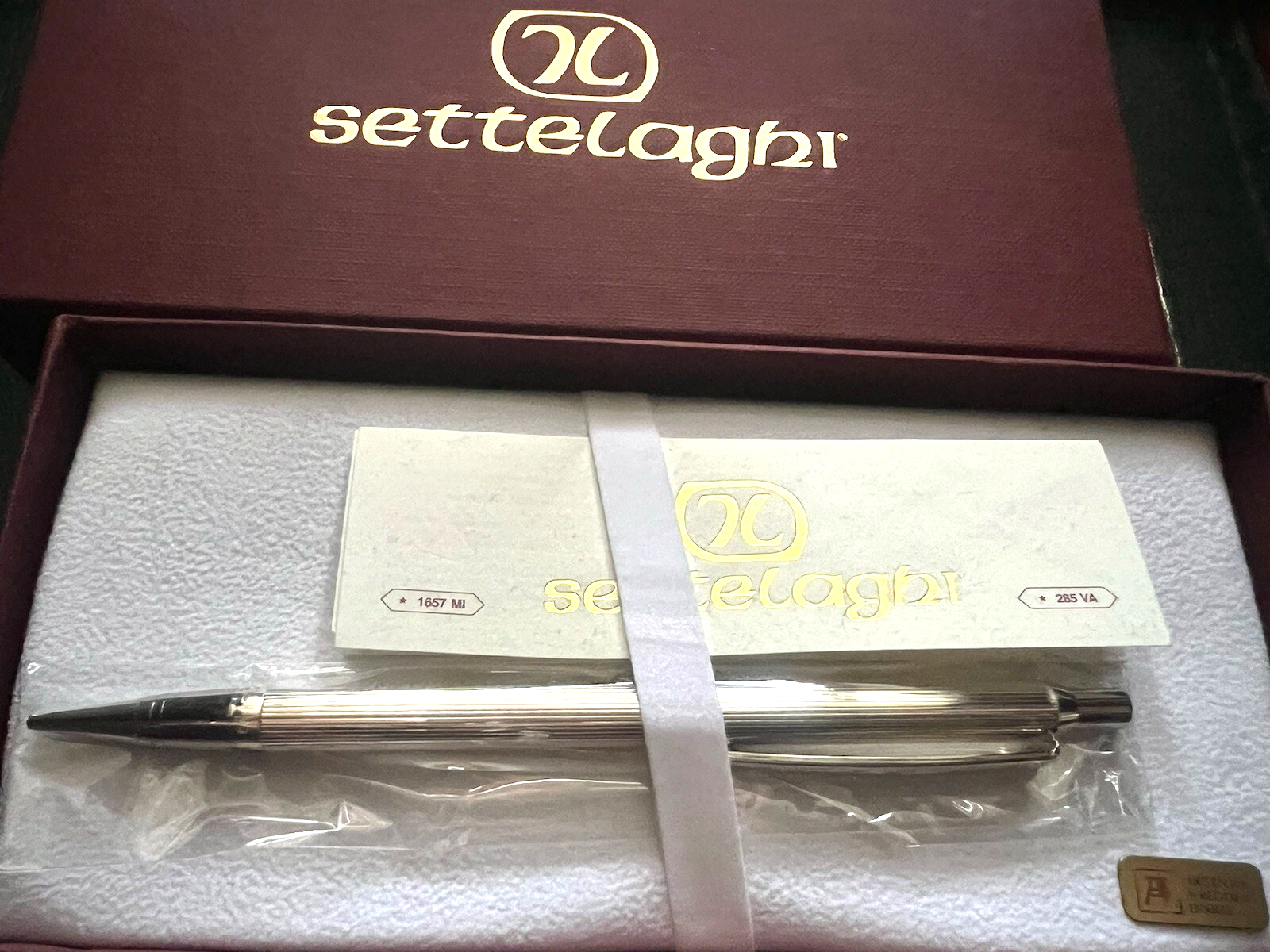 Settelaghi Crayon Mécanique Argent Solide 925 Boîte Garantie Nouvelle 3