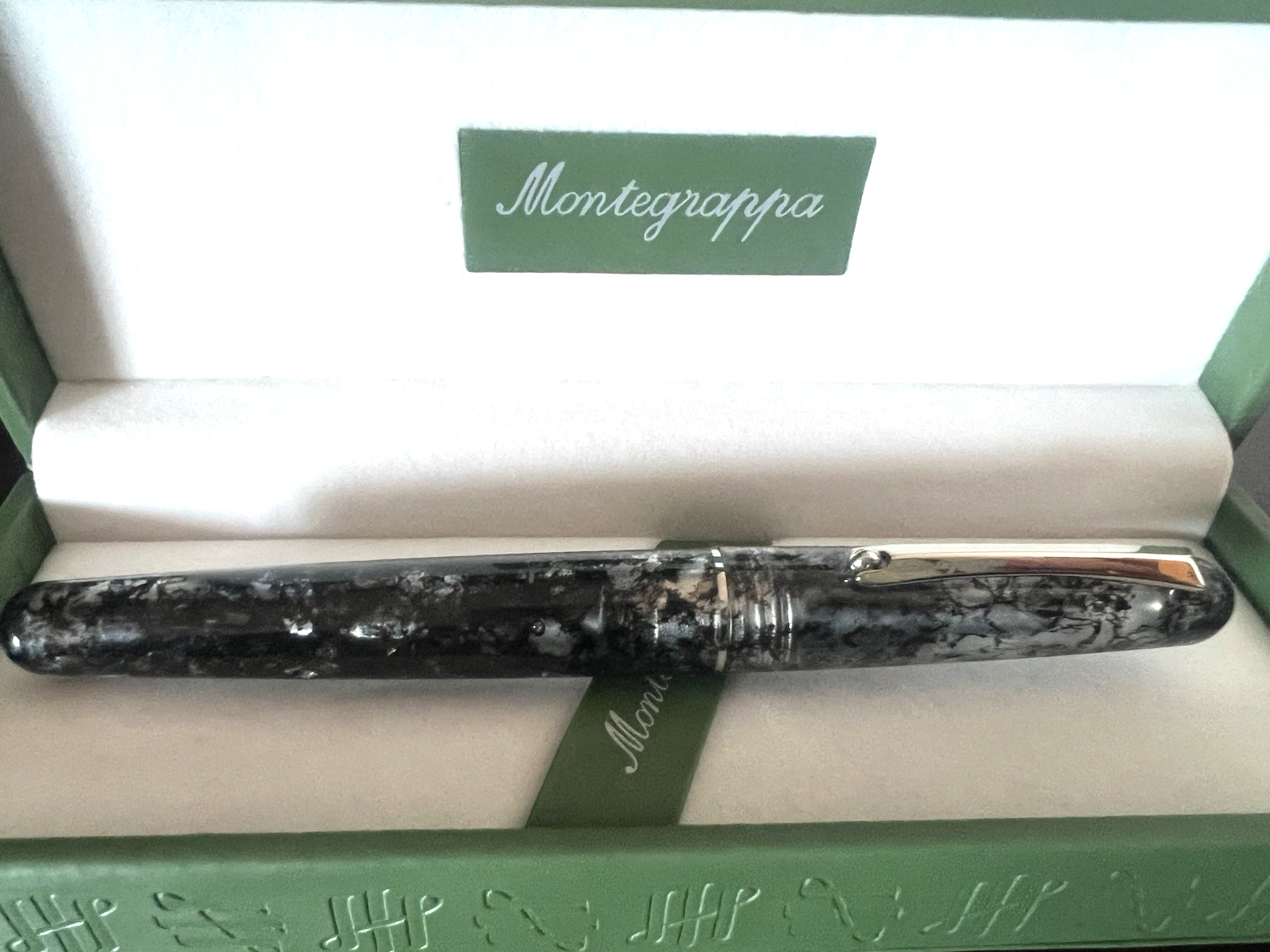 🔴 MONTEGRAPPA penna stilografica Elmo Ambiente Charcoal pennino F nuova NOS