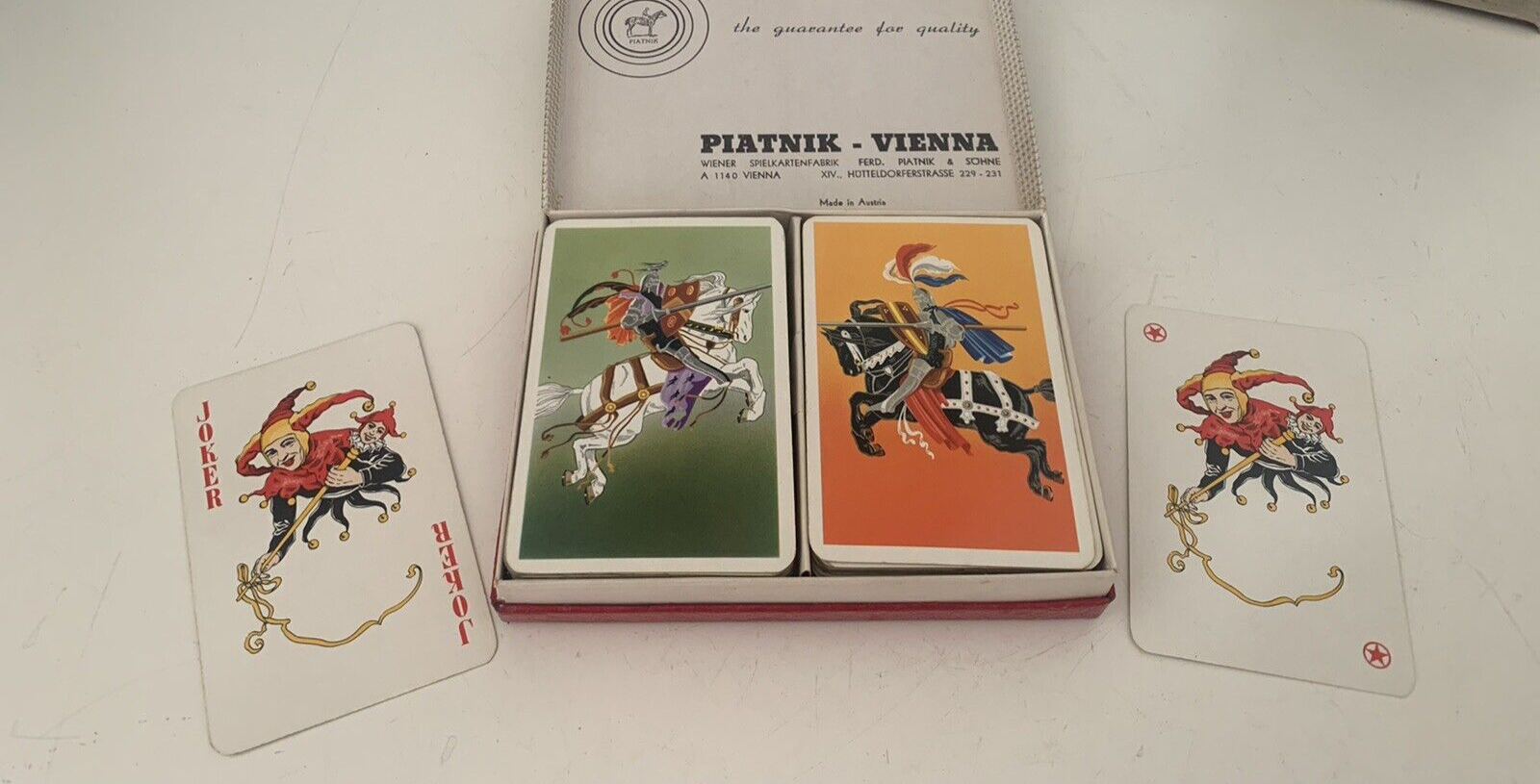🔴 Carte da gioco FRANCESI PIATNIK VIENNA con cavalieri cavalli vintage