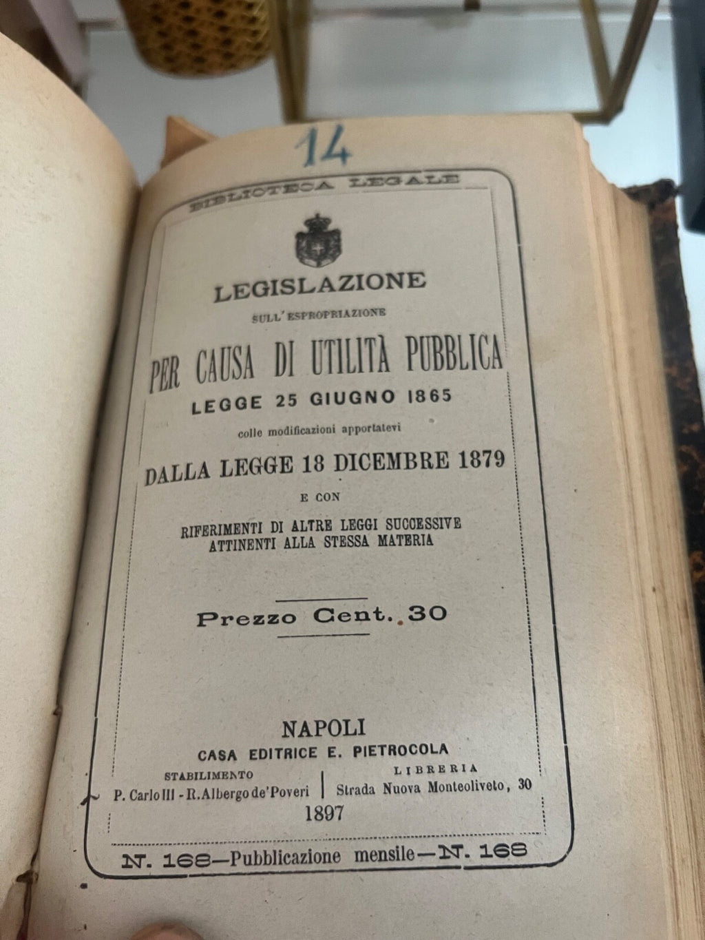 Housse Regno Italie Lire Et Règlement Le Réforme Napoli Du 1897 Ancien Rare