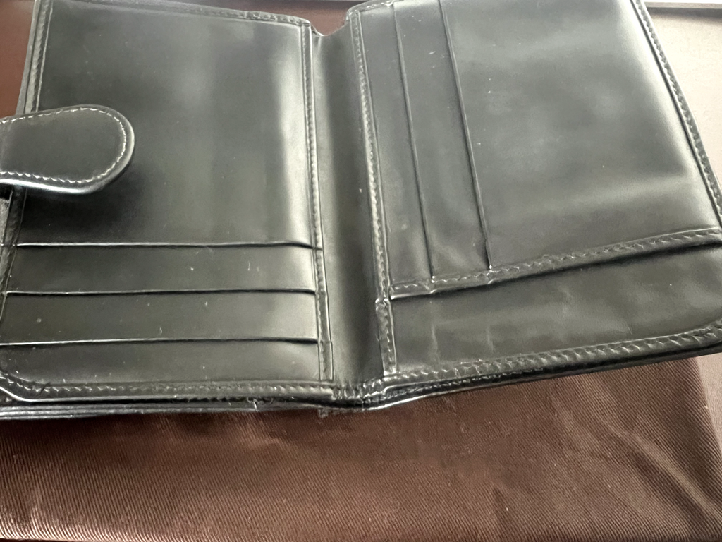 🔴 GUCCI portafoglio donna tessuto pelle nera tasca banconote ORIGINALE vintage