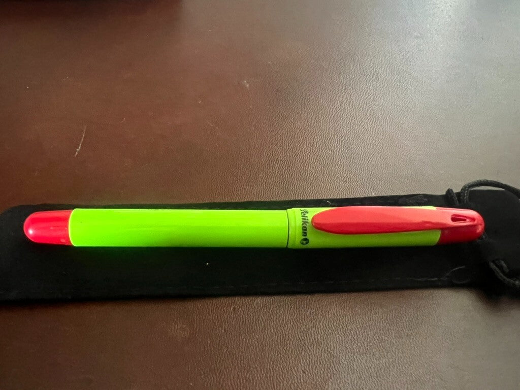🔴 PELIKAN penna stilografica Primapenna verde rossa mai usata M vintage