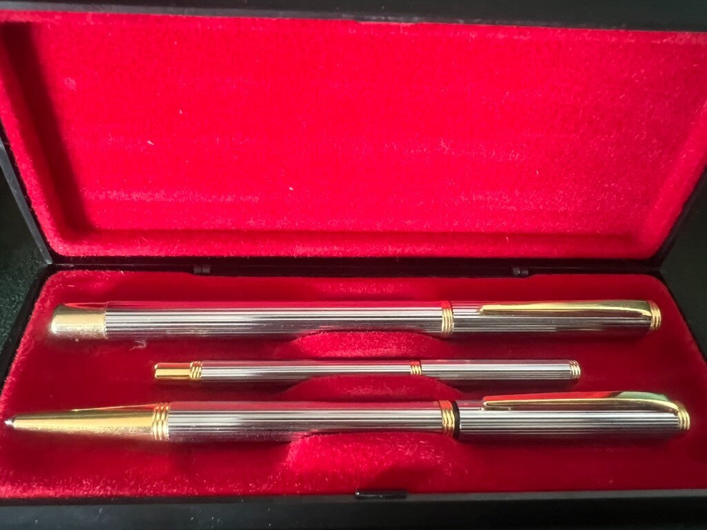 🔴 Penna stilografica e sfera mini e standard metallo cromate scrivono vintage