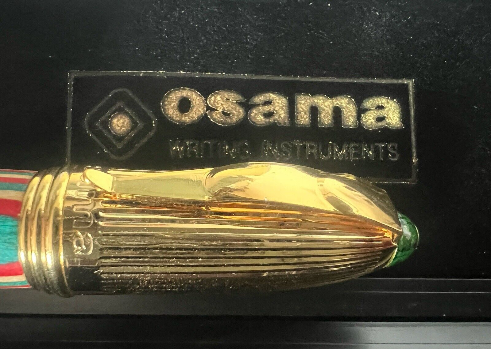 🔴 OSAMA penna sfera mini da agenda legno multicolore e dorata scrive vintage