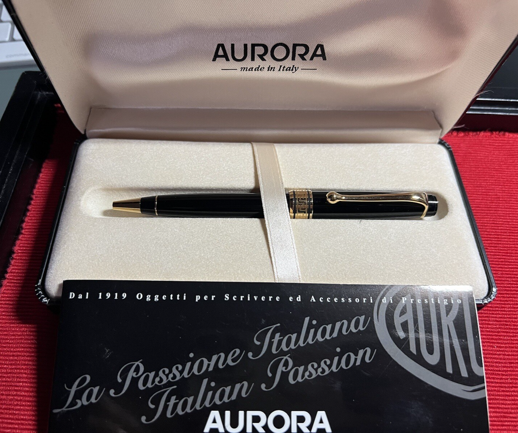Aurora Stylo-Plume Sphère Auroloid Optima Noire Profils Laminés Or Garantie 