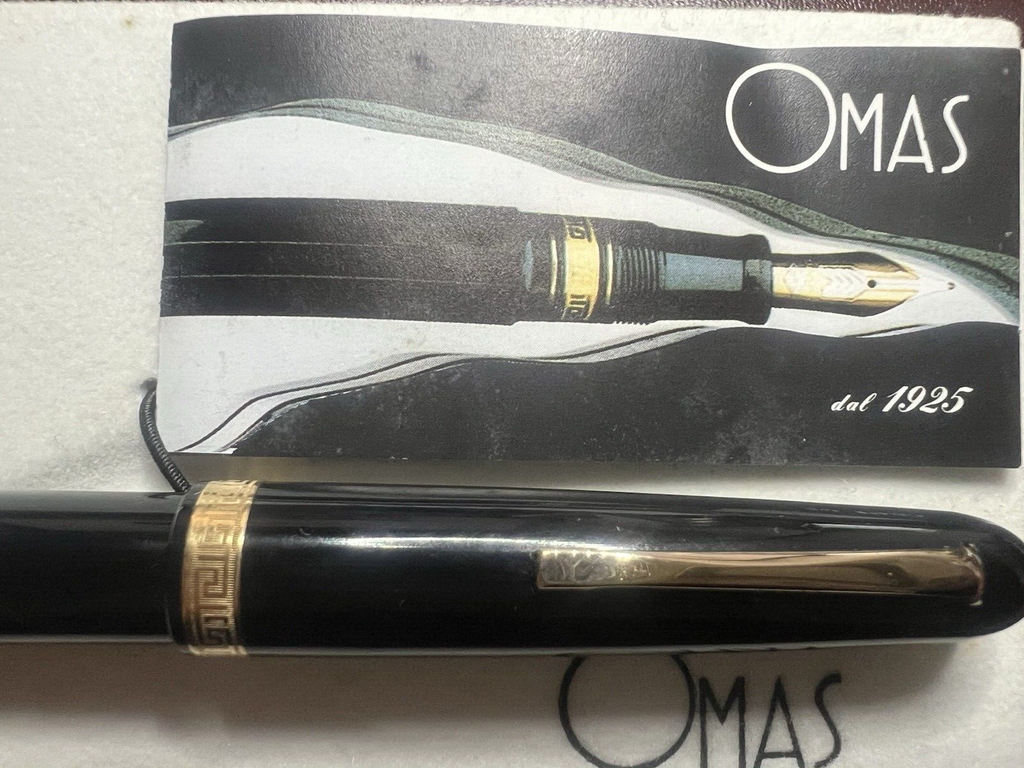 🔴 OMAS EXTRA Füllfederhalter mit griechischem Kragen, Goldfeder, M-Tinte, NEU 