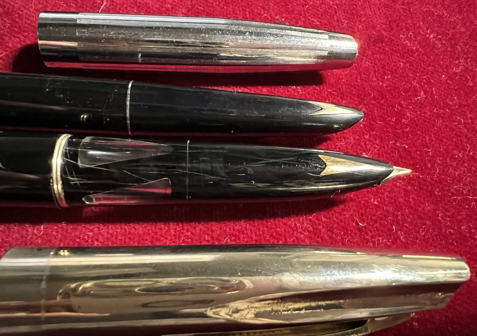 🔴 Penna stilografica PISTONE pennino ORO + penna sfera celluloide antiche 1940