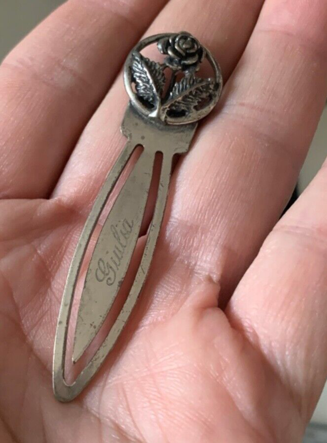 Argent 925 Ferme Page Livre Avec Gravure Giulia Ferme Feuilles