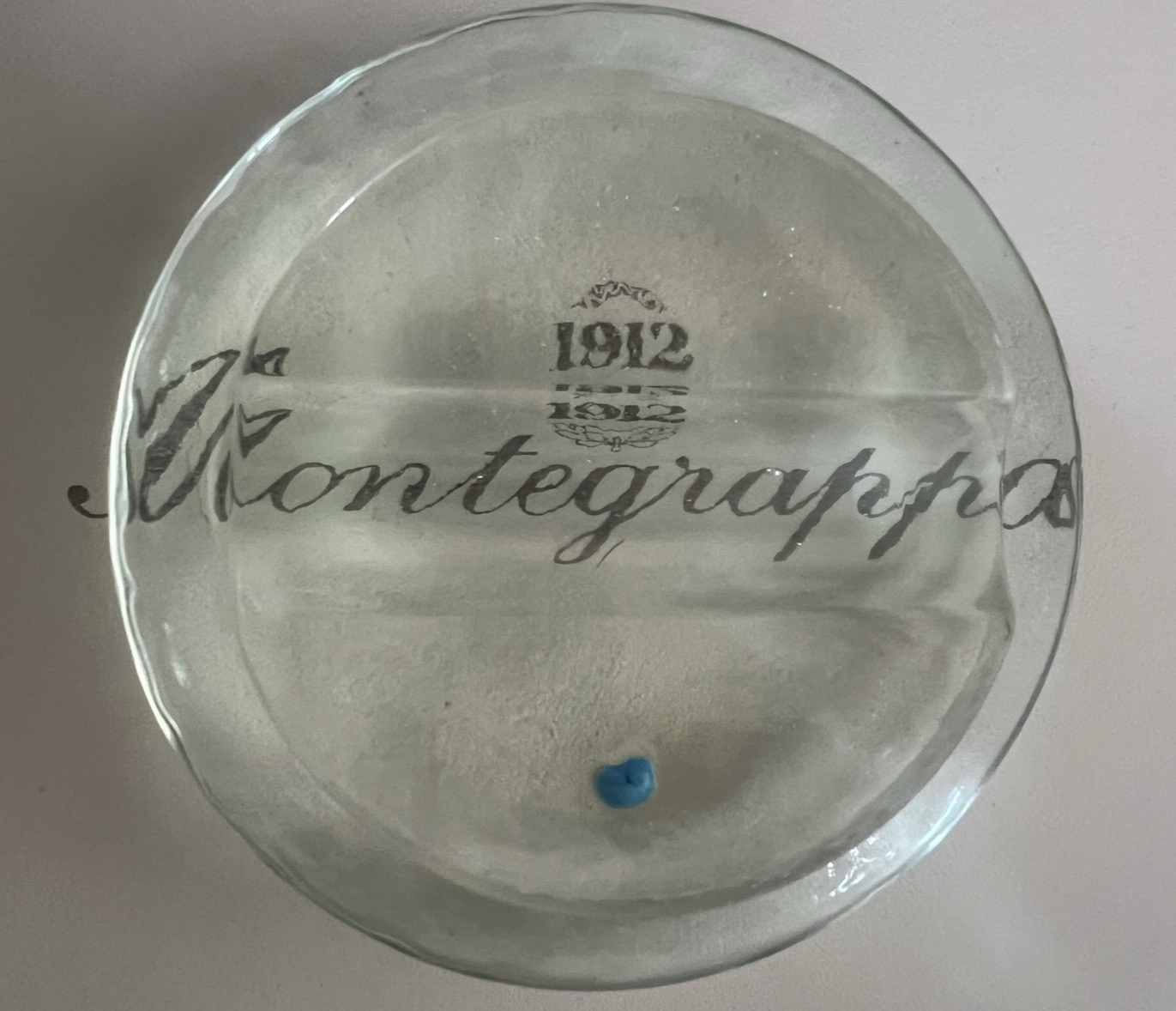 🔴 MONTEGRAPPA glass pen holder desk box GREECE Limited Edition A