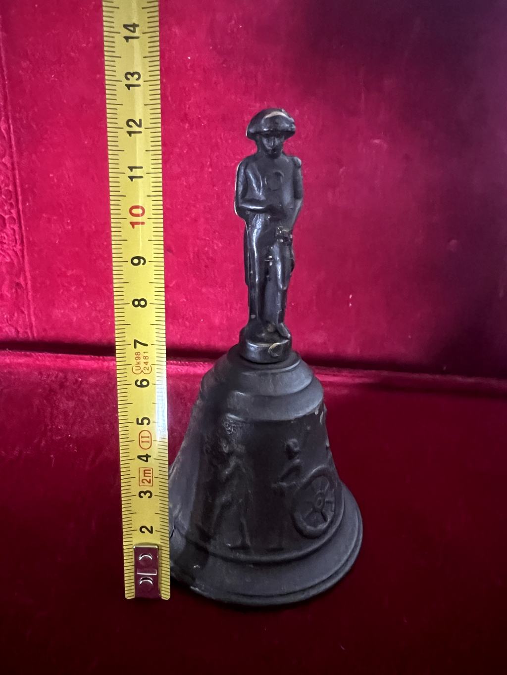 🔴 CAMPANELLO campanella campana metallo bronzo statua Napoleone h 12 cm vintage