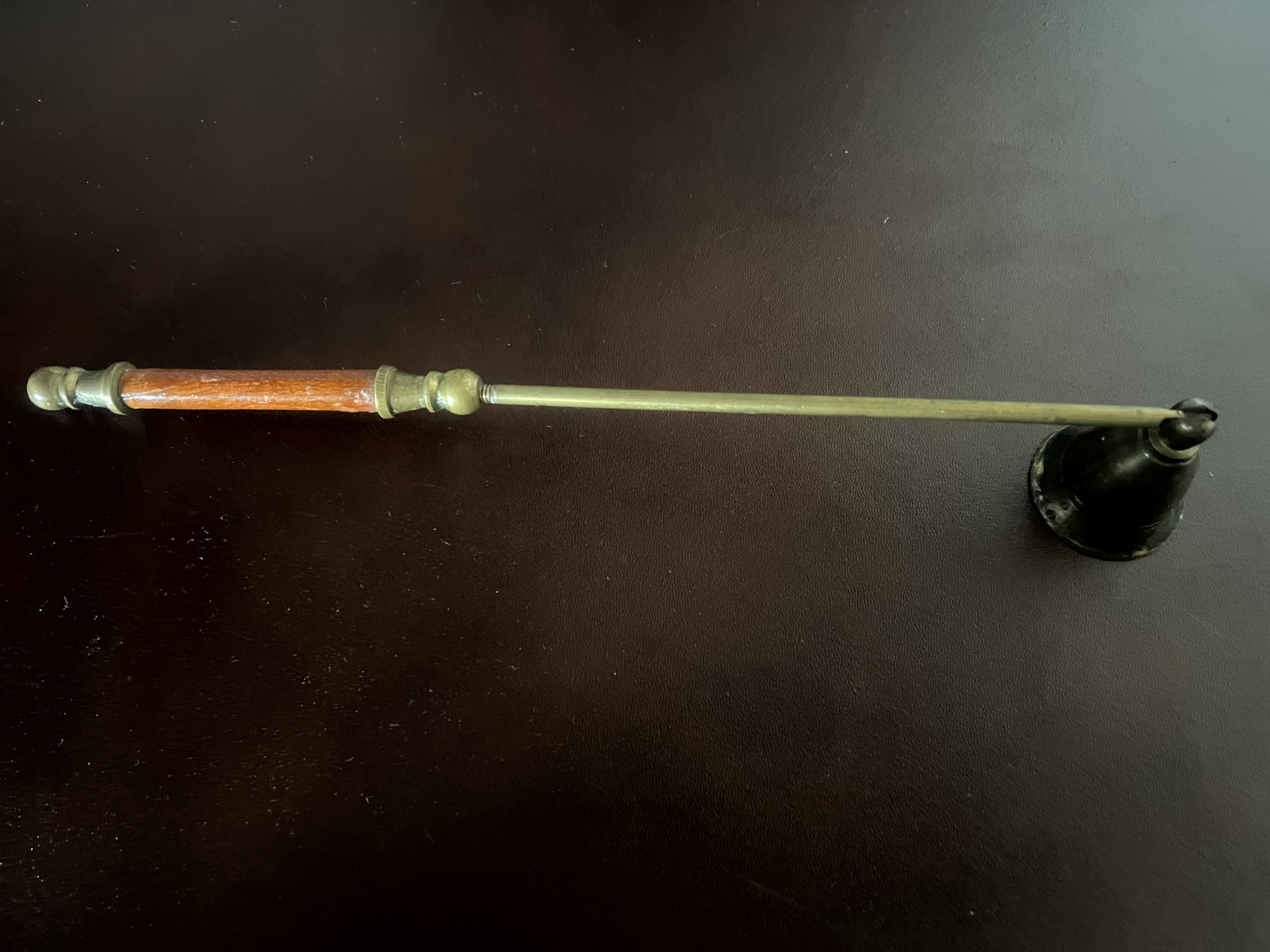 🔴 Spegni candela smorza candela OTTONE MASSICCIO legno lunghezza 30 centimetri