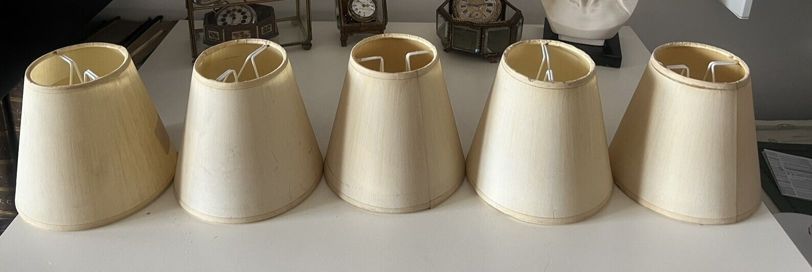 🔴 paralumi PLISSE' per lampada, lume beige campana beige 5 PEZZI