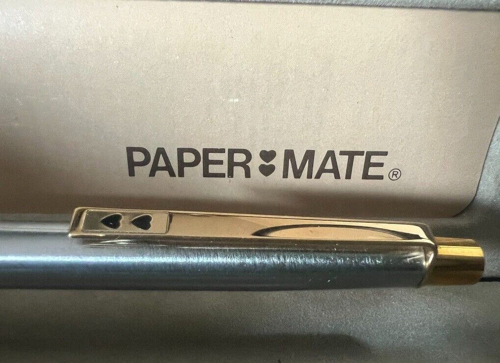 Papermate Stylo-Plume Stylo à Plume Chrome M Chargeur Trousse Vintage 