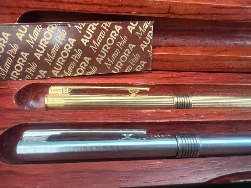 Aurora Penne Sphère Marco Polo Chrome Et Or They write 2 pens 