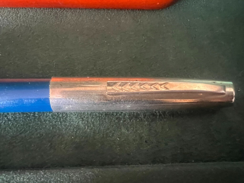 Penne Stylos-Plumes Bleu Blanque A Piston Scrivono pour Encre Vintage B