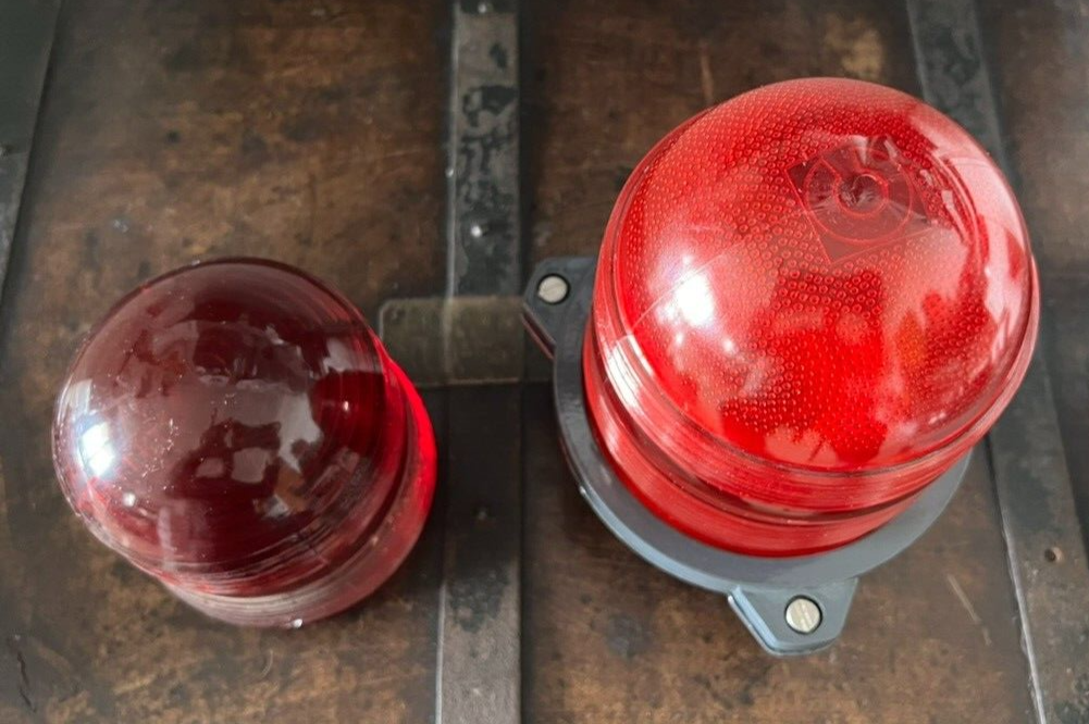 🔴 CASTALDI EC2508 Italienischer Vintage-Leuchtturm aus Glas zur Hinderniswarnung für Land und Meer 