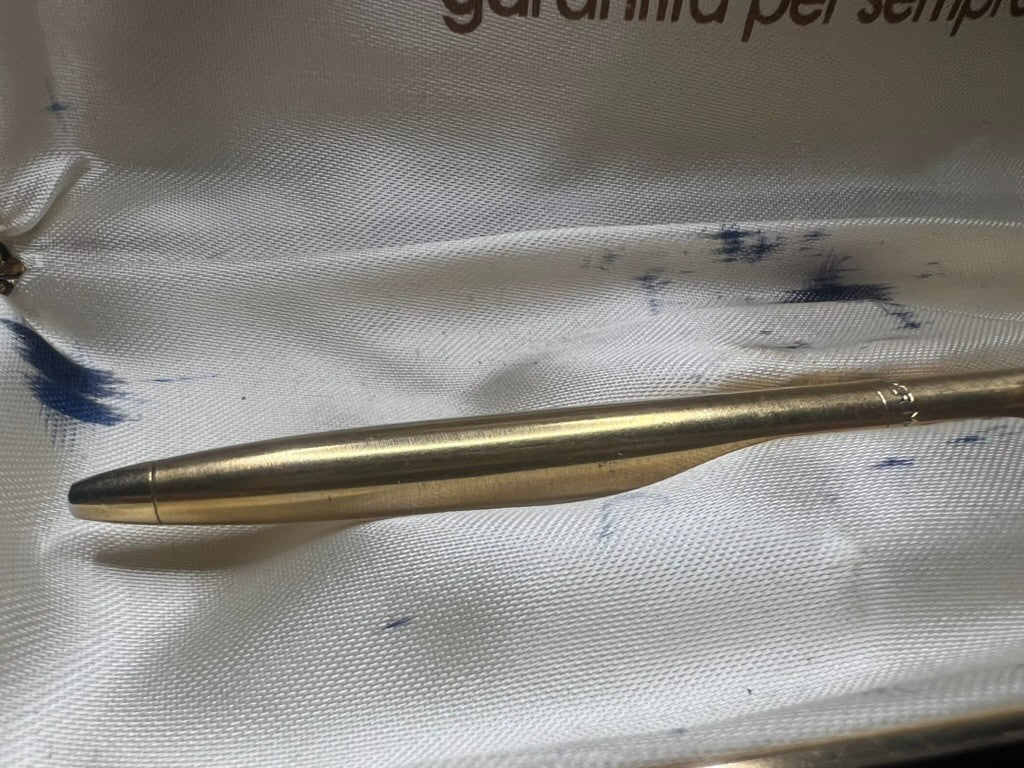 🔴 PAPERMATE penna sfera dorata scrive con scatola vintage